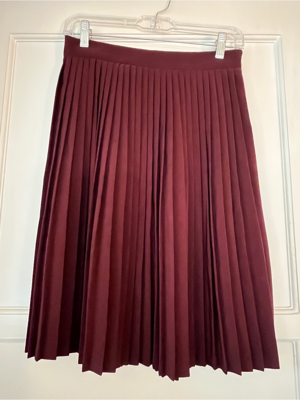 American Apparel Pleated Midi Skirt in Wine